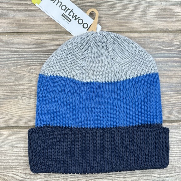 Smartwool Cantar Colorblock Knit Beanie Laguna Blue Merino Wool Blend OS NEW - Picture 5 of 6